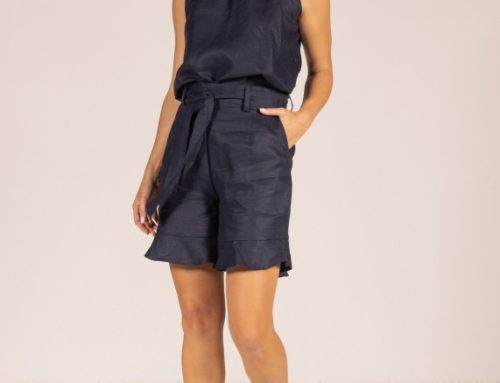 Anna linen halter tie neck top