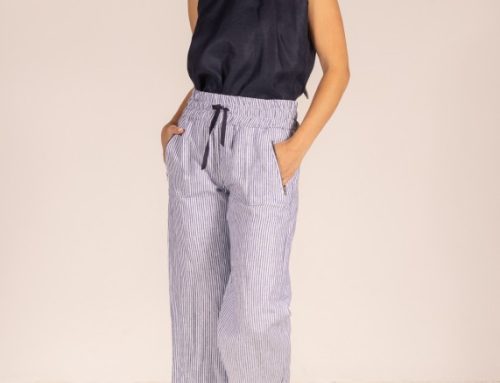 Anna linen halter tie neck top